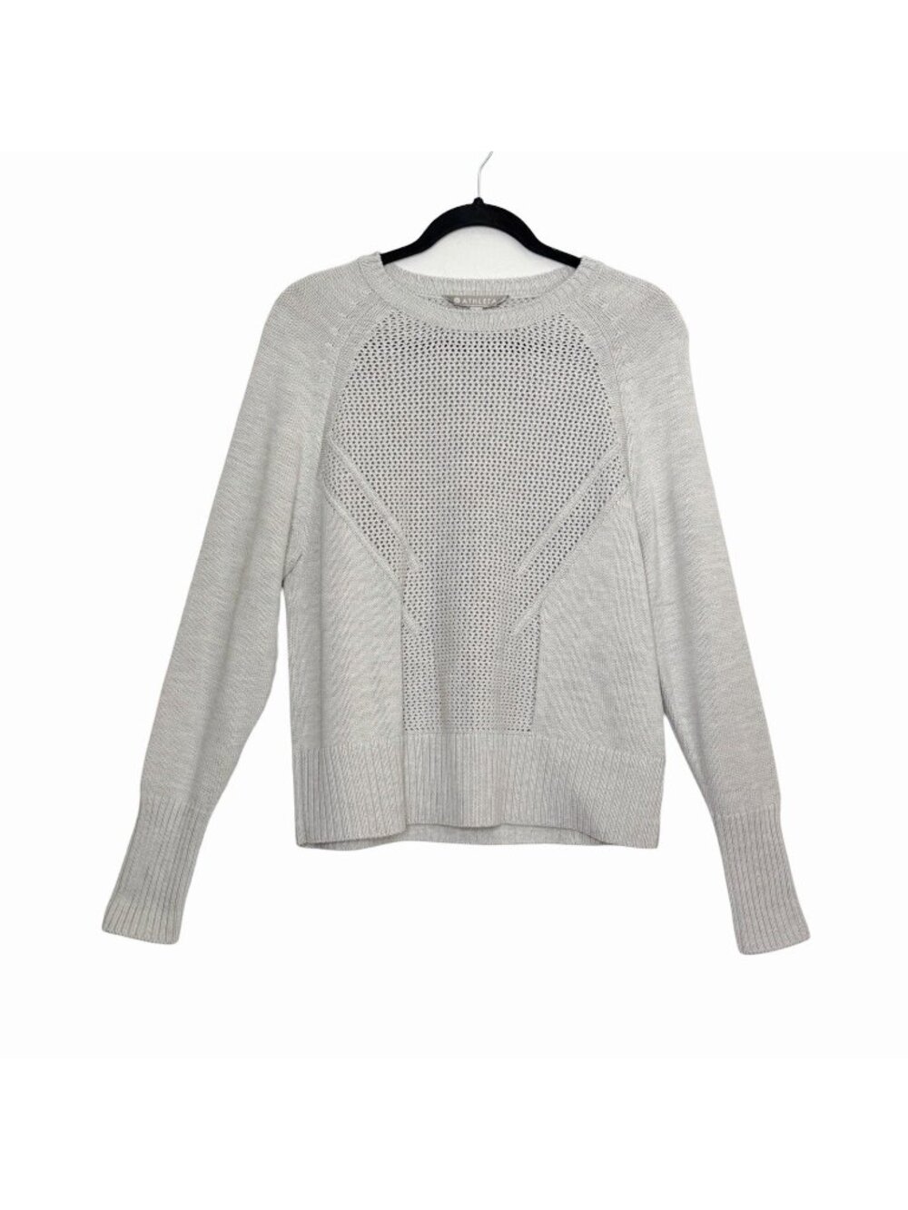 Athleta Cortina Sweater Wool Blend Dove Grey Heather Women’s Size M